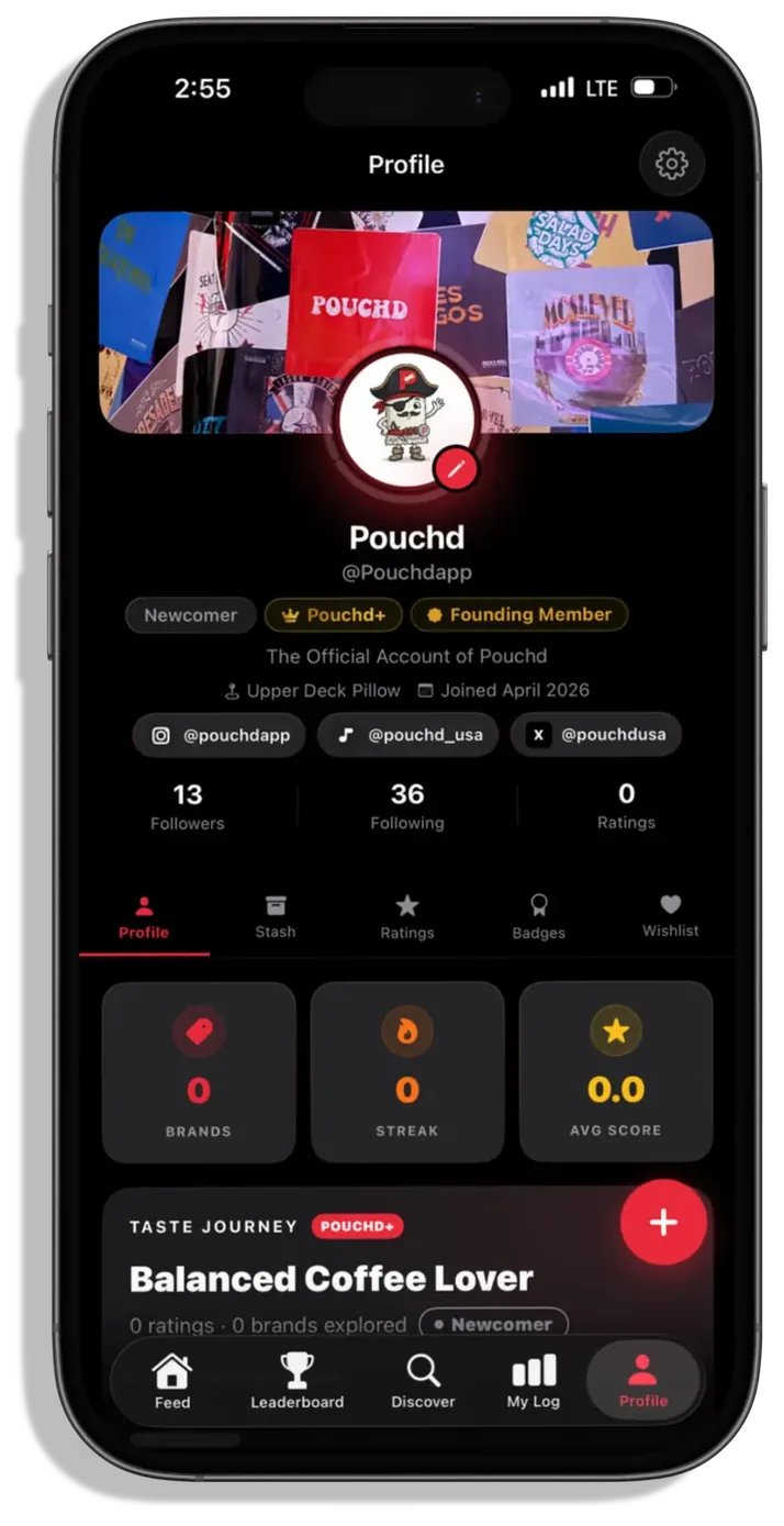 Pouchd Taste Identity screen