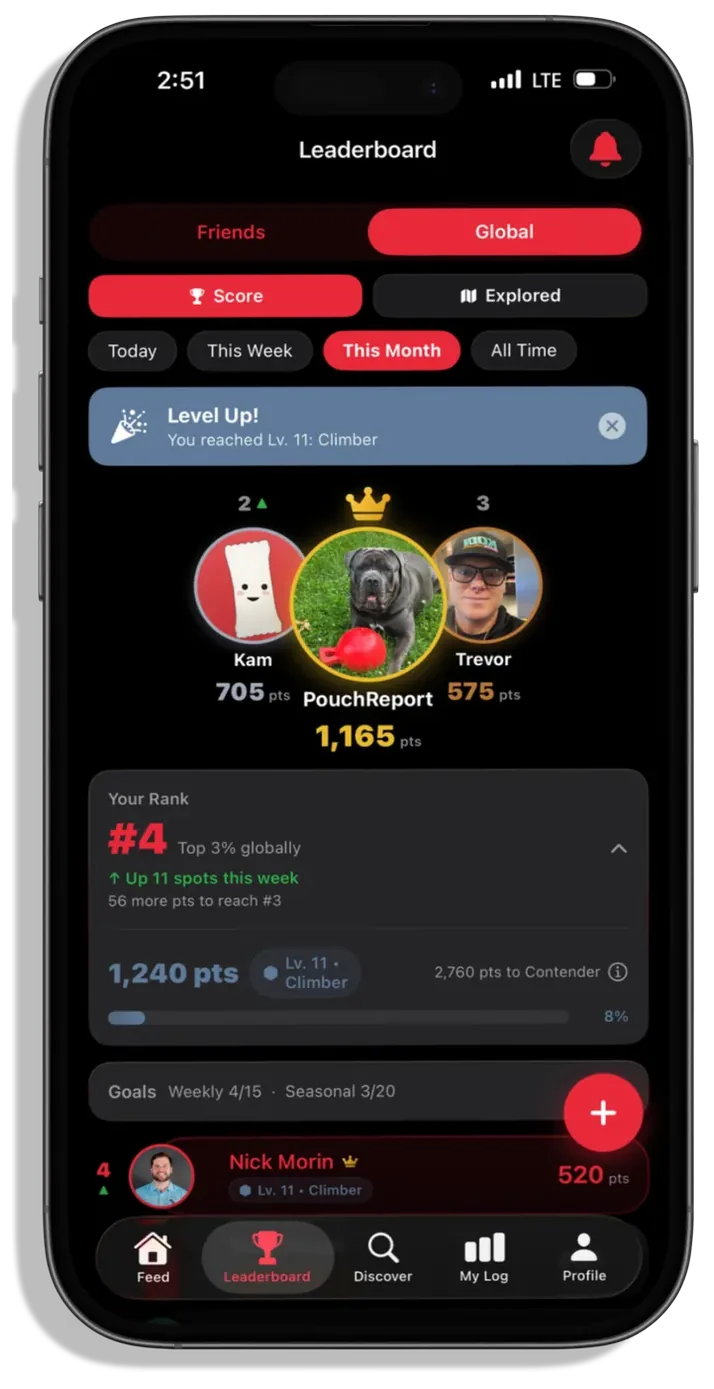 Leaderboard screen
