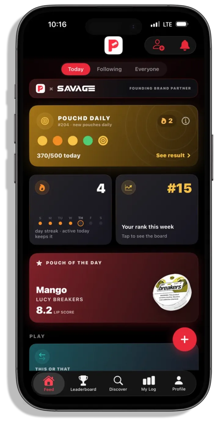 Pouchd Daily Play screen